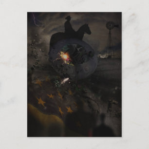 Creepy UFO Crash Postcard Vykort