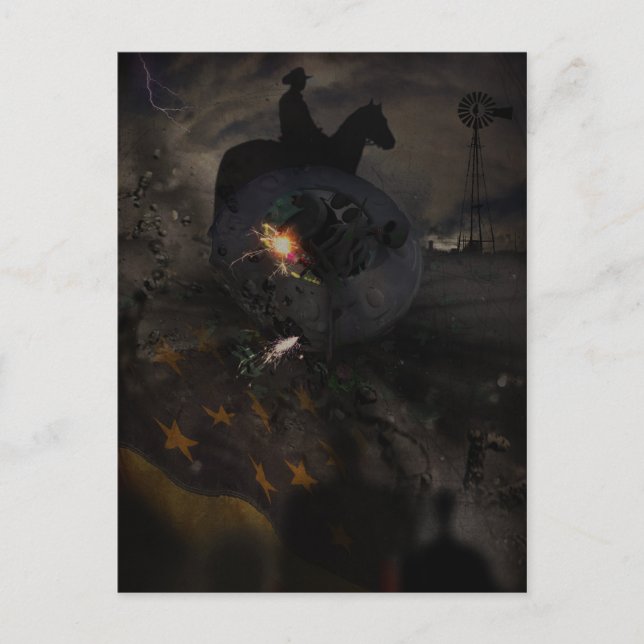 Creepy UFO Crash Postcard Vykort (Framsida)