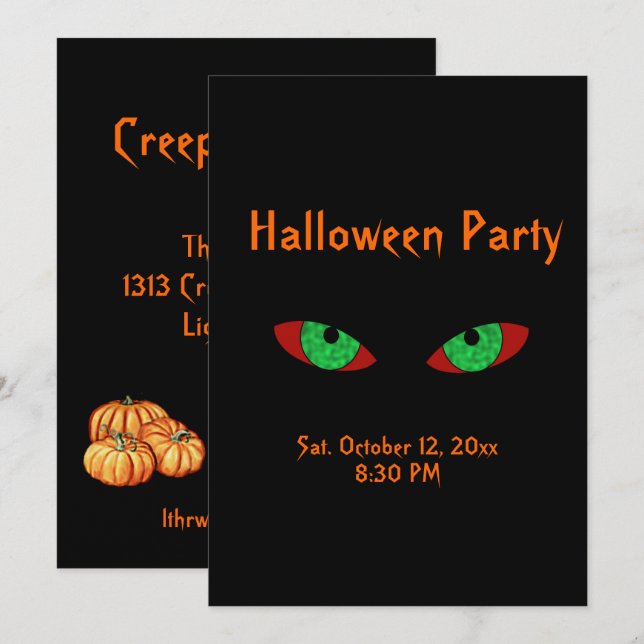 Creepy Vampre Öga Halloween fest inbjudningar (Fram/baksida)