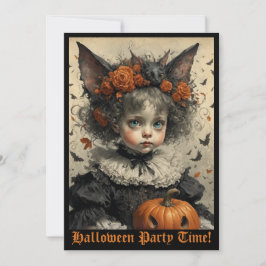 Creepy Victorian Girl Halloween-inbjudan Inbjudningar