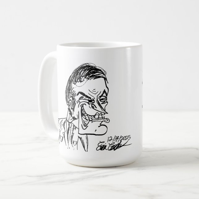 creepy villain cartoon art kaffemugg (Framsida vänster)