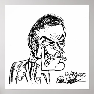 creepy villain cartoon art poster