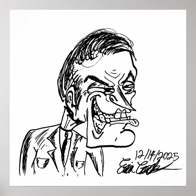 creepy villain cartoon art poster (Framsidan)