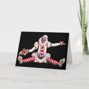 Creepy Vintage Clown Birthday Card Helgkort