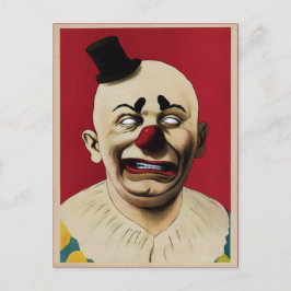Creepy Vintage Clown Vykort