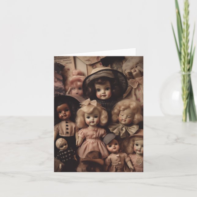Creepy Vintage Dolls Kort (Framsida)