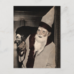 Creepy Vintage Santa Postcard Vykort