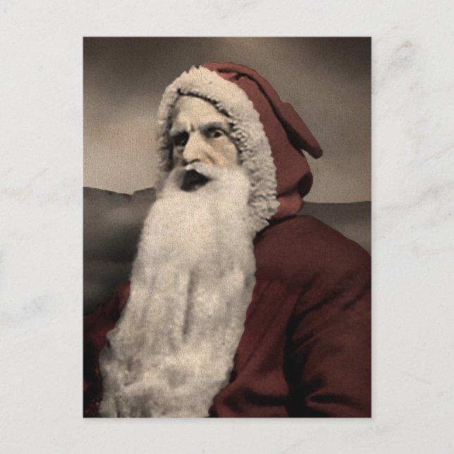 Creepy Vintage Santa Postcard Vykort (Framsida)