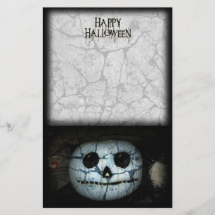 Creepy White Pumpkin Brevpapper