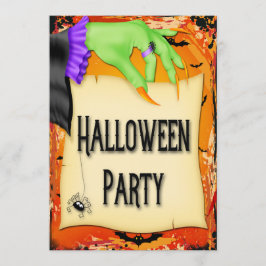 Creepy Witch Hand Halloween fest Inbjudningar