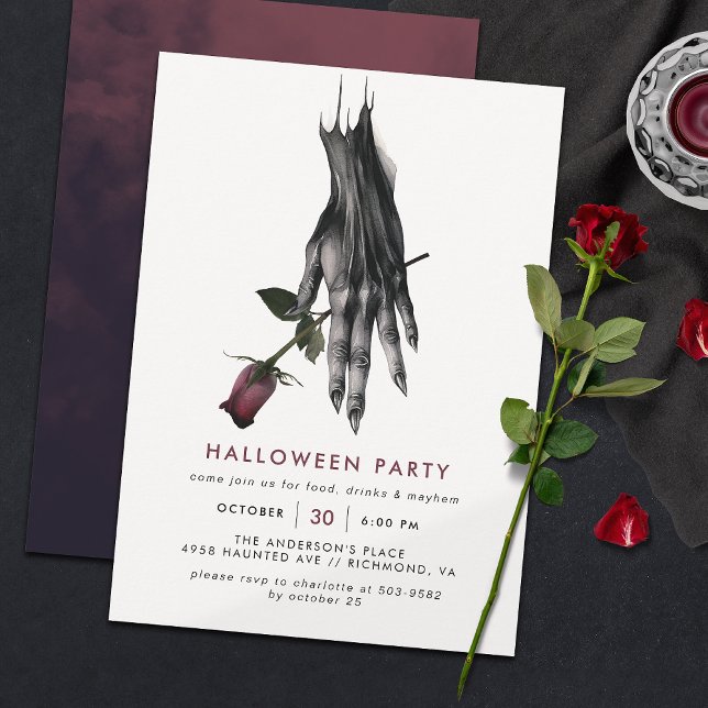 Creepy Witch Hand | Modern Halloween fest Inbjudningar (Skapare uppladdad)
