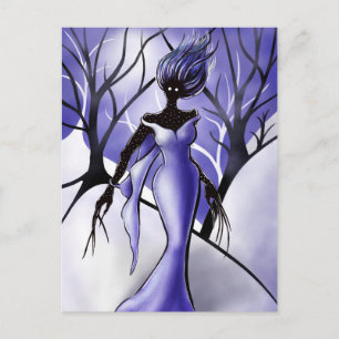 Creepy Woman Monster Macabre Art Vykort