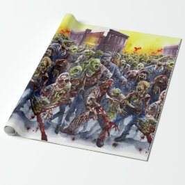 Creepy Zombie Wrapping Papper Presentpapper