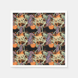 Creepy Zombies Spooky Halloween fest Pappersservett