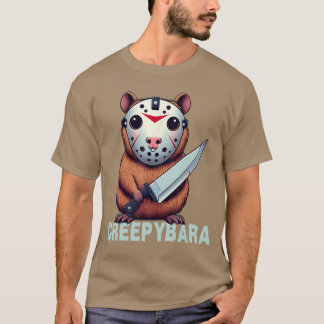 Creepybara Skräck Capybara Rolig Halloween Skräck T Shirt