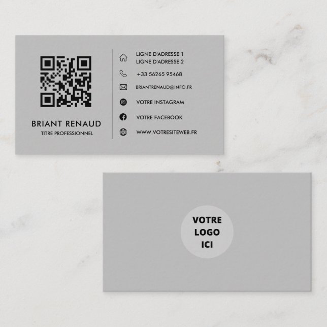 Créez votre propre carte de visite à code QR Visitkort (Fram/baksida)