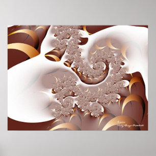 Crema Coola Abstrakt Bra Fractal Art Poster