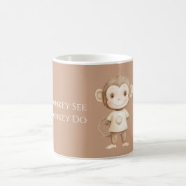 Crème Brun Apa Se Apa Gör Kaffemugg