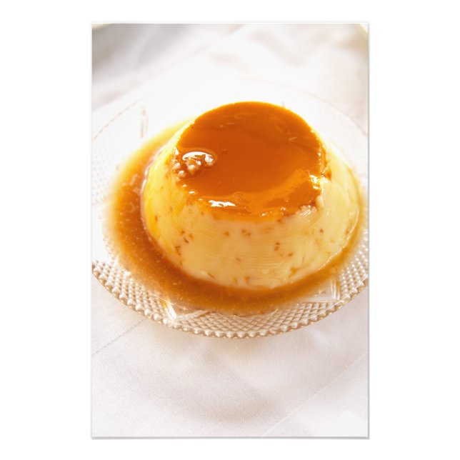 Crème caramel typ av pudding med karamell fototryck (Framsidan)