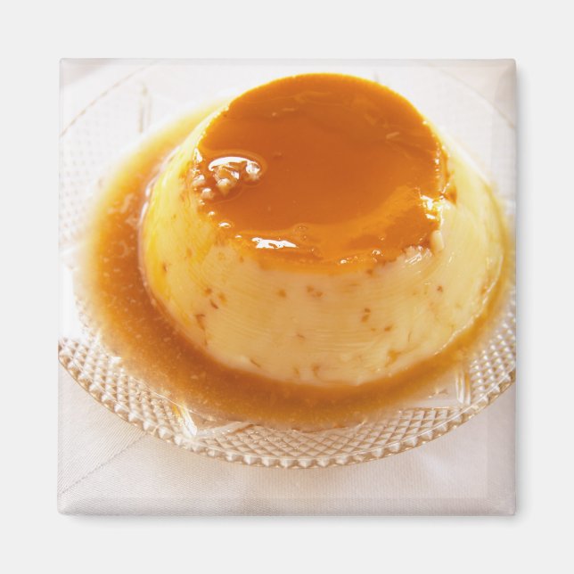 Crème caramel typ av pudding med karamell magnet (Framsidan)