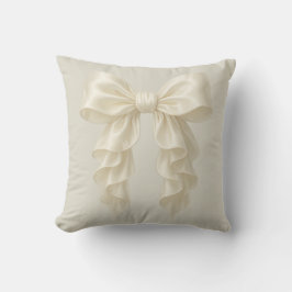Crème Cascade Ruffle Bow Elegant Posh Girly Kudde