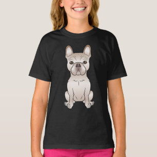 Crème Fransk Bulldog / Frenchie Hund Sitter Hoodie T Shirt