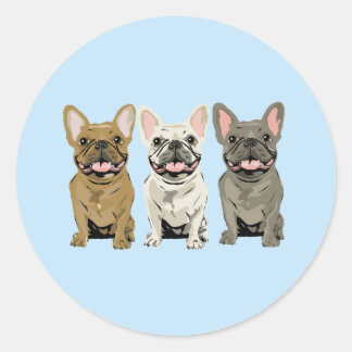 Crème Fransk Bulldog, Runt Klistermärke