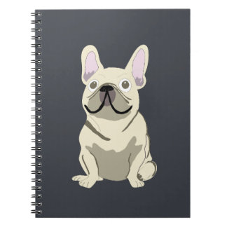 Crème fransk bulldogg anteckningsbok