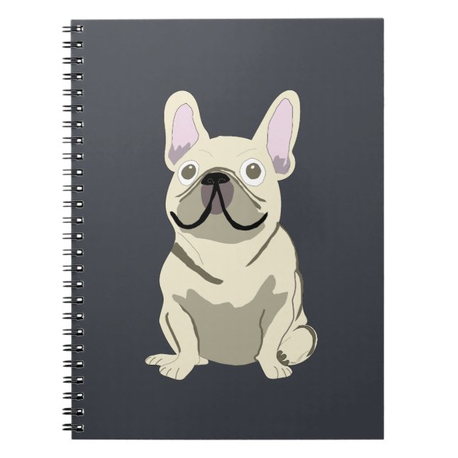 Crème fransk bulldogg anteckningsbok (Framsidan)