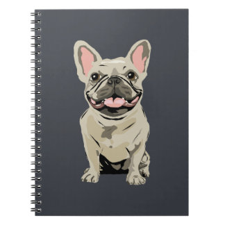 Crème fransk bulldogg anteckningsbok