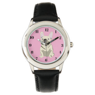 Crème fransk bulldogg armbandsur