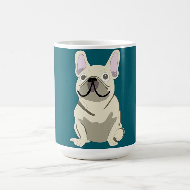 Crème fransk bulldogg kaffemugg (Center)