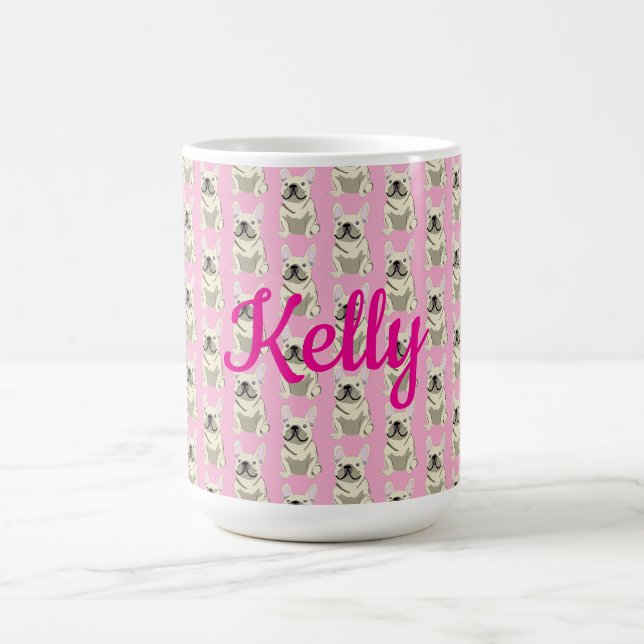 Crème fransk bulldogg kaffemugg (Center)