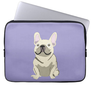 Creme fransk bulldogg,  laptop fodral