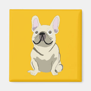 Crème fransk bulldogg magnet
