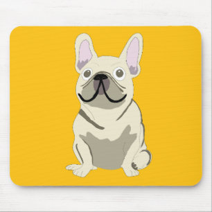 Crème fransk bulldogg, musmatta