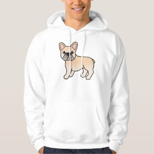 Crème fransk bulldogg söt seriehund hoodie