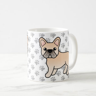 Crème fransk bulldogg söt seriehund kaffemugg