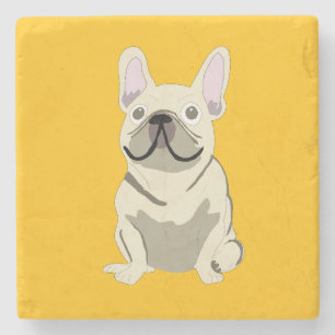 Crème fransk bulldogg stenunderlägg