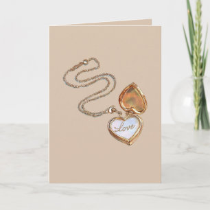 Crème Kärlek Guld Hjärtan Halsband Kort
