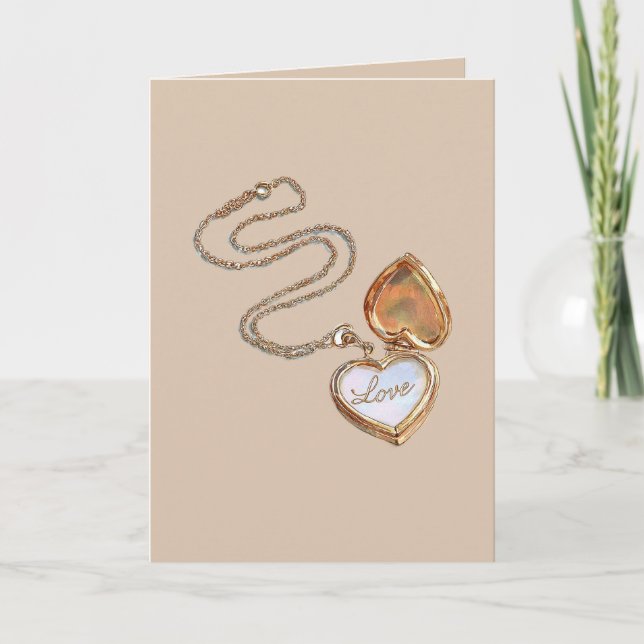 Crème Kärlek Guld Hjärtan Halsband Kort (Framsida)