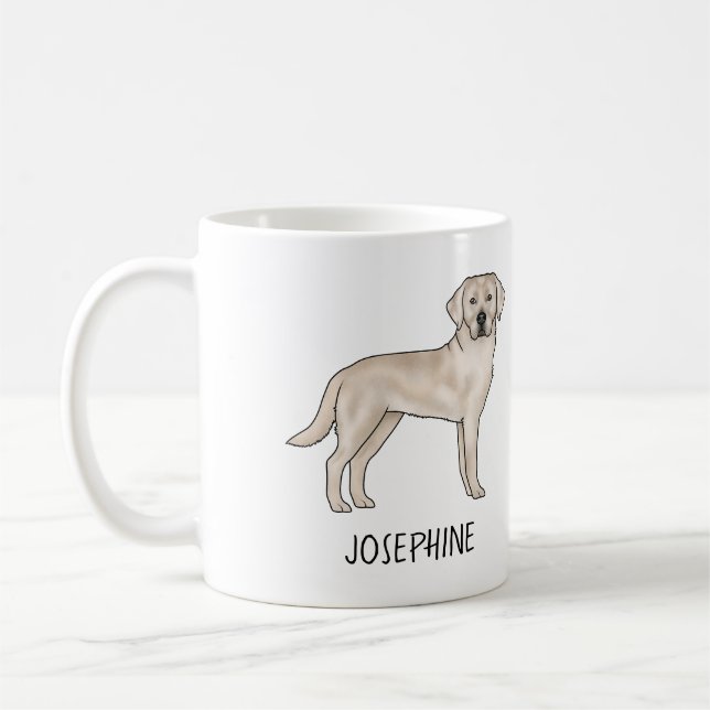 Crème Labrador Retriever Söt Lab Hund Anpassat Nam Kaffemugg (Vänster)