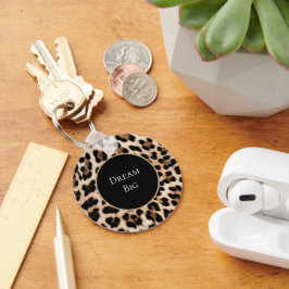 Creme Leopard Djur Nyckelring