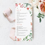 Crème & Ro | Vår Blommigt Bröllop Menu Meny<br><div class="desc">Vackra menykort för att komplettera dina bord-inställningar vid bröllop eller nästa middag party. Ett bröllop med en blomstrande vibe är allt du behöver för en underbar och ljus dag! Söt, parad med söt pasteller och vallmorött skapar en fantastisk balans av värme och coola för alla händelser. Vare sig det är...</div>