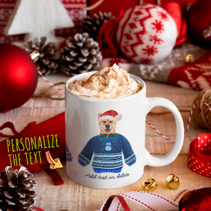 Crème Shiba Inu Holiday med ful jultröja Xmas Kaffemugg