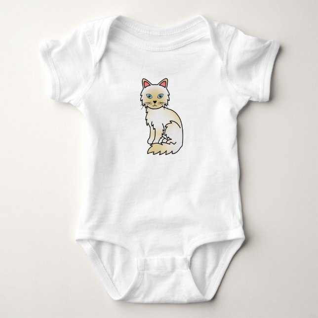 Cremefärgad Birman / Ragdoll Katt T-shirt (Framsida)