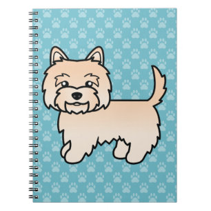 Crèmefärgad Cairn Terrier Tecknad Hundillustration Anteckningsbok Med Spiral