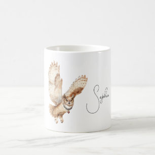 Cremefärgad halskedja med ugglhjärta kaffemugg