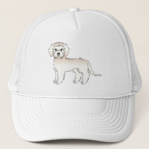 Crèmefärgad Mini Goldendoodle Söt Tecknad Hund Keps