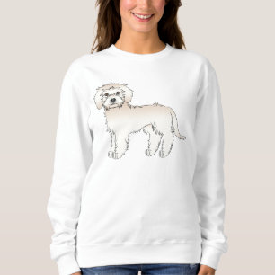 Crèmefärgad Mini Goldendoodle Söt Tecknad Hund T Shirt